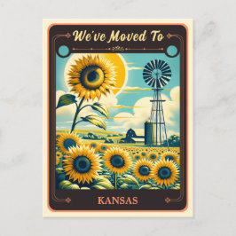 Wir sind nach Kansas gezogen | Vintage Postkarte