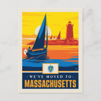 Wir sind nach Massachusetts gezogen Einladungspostkarte