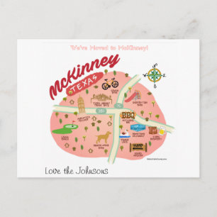 Wir sind nach McKinney Texas Postcard umgezogen Ankündigungspostkarte