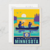 Wir sind nach Minnesota gezogen Einladungspostkarte (Vorne/Hinten)
