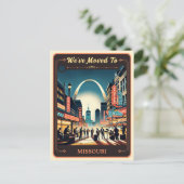 Wir sind nach Missouri gezogen | Vintage Postkarte (Stehend Vorderseite)