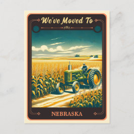 Wir sind nach Nebraska gezogen | Vintage Postkarte