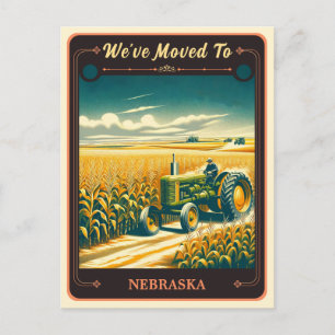 Wir sind nach Nebraska gezogen   Vintage-Postkarte Postkarte