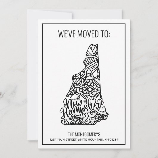 Wir sind nach New Hampshire Staat Floral Mandala ü Ankündigung (Vorderseite)