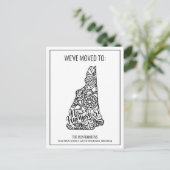 Wir sind nach New Hampshire Staat Floral Mandala ü Ankündigungspostkarte (Stehend Vorderseite)