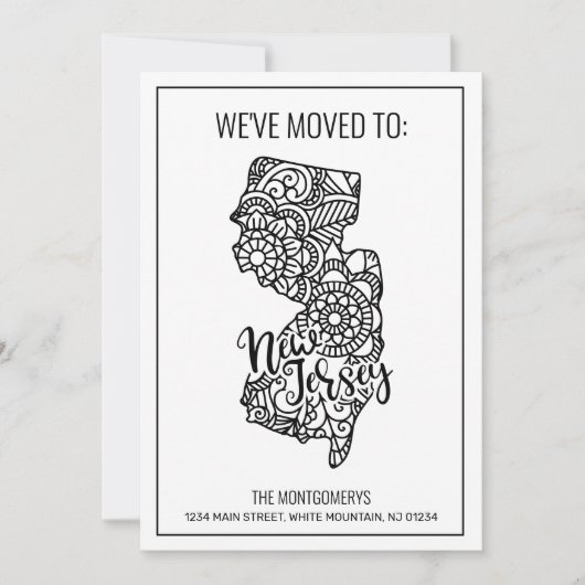 Wir sind nach New Jersey Staat Floral Mandala gezo Ankündigung (Vorderseite)