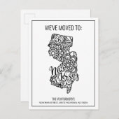 Wir sind nach New Jersey Staat Floral Mandala über Ankündigungspostkarte (Vorne/Hinten)