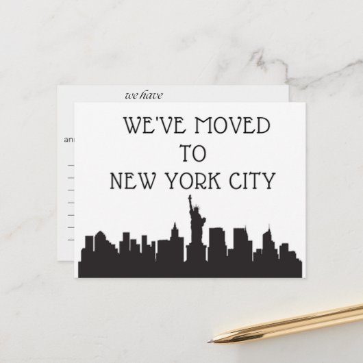Wir sind nach New York City gezogen Postkarte (Vorderseite/Rückseite Beispiel)