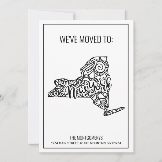 Wir sind nach New Yorker Staat Floral Mandala gezo Ankündigung (Vorderseite)