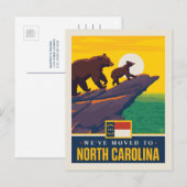 Wir sind nach North Carolina gezogen Einladungspostkarte (Vorne/Hinten)