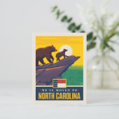 Wir sind nach North Carolina gezogen Einladungspostkarte (Stehend Vorderseite)