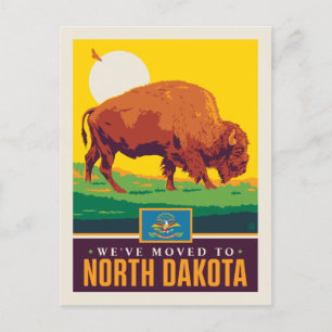 Wir sind nach North Dakota gezogen Einladungspostkarte