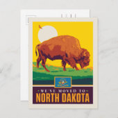 Wir sind nach North Dakota gezogen Einladungspostkarte (Vorne/Hinten)