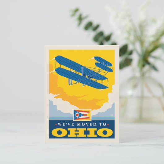 Wir sind nach Ohio gezogen Einladungspostkarte (Stehend Vorderseite)