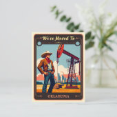 Wir sind nach Oklahoma gezogen | Vintage Postkarte (Stehend Vorderseite)