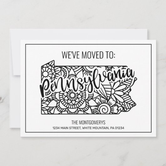 Wir sind nach Pennsylvania Staat Floral Mandala üb Ankündigung (Vorderseite)