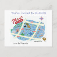 Wir sind nach Plano Texas Postcard umgezogen