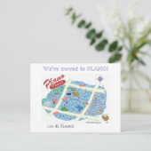 Wir sind nach Plano Texas Postcard umgezogen Ankündigungspostkarte (Stehend Vorderseite)