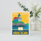 Wir sind nach Rhode Island gezogen Einladungspostkarte (Stehend Vorderseite)