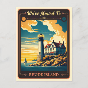 Wir sind nach Rhode Island gezogen   Vintage Postk Postkarte