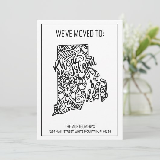 Wir sind nach Rhode Island Staat Floral Mandala ge Ankündigung (Stehend Vorderseite)