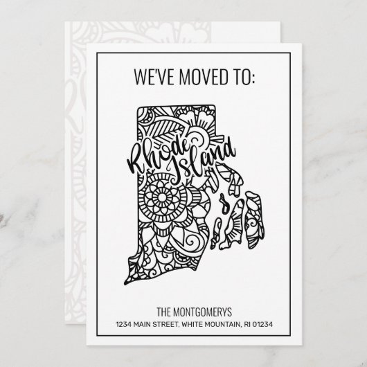 Wir sind nach Rhode Island Staat Floral Mandala ge Ankündigung (Vorne/Hinten)