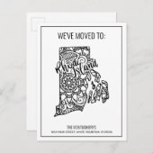 Wir sind nach Rhode Island Staat Floral Mandala ge Ankündigungspostkarte (Vorne/Hinten)