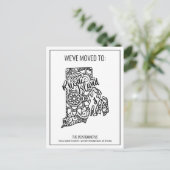 Wir sind nach Rhode Island Staat Floral Mandala ge Ankündigungspostkarte (Stehend Vorderseite)