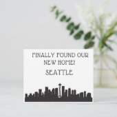 Wir sind nach Seattle gezogen Postkarte (Stehend Vorderseite)