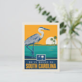 Wir sind nach South Carolina gezogen Einladungspostkarte (Stehend Vorderseite)