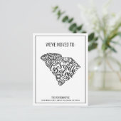 Wir sind nach South Carolina Staat Floral Mandala  Ankündigungspostkarte (Stehend Vorderseite)