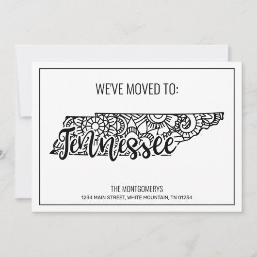 Wir sind nach Tennesee Staat Floral Mandala gezoge Ankündigung (Vorderseite)