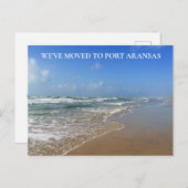 Wir sind nach Texas Beach Foto umgezogen Postkarte (Vorne/Hinten)