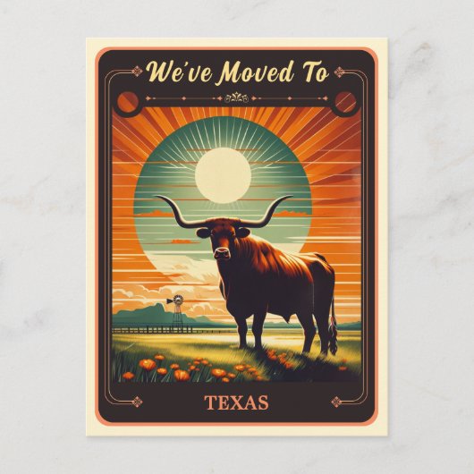 Wir sind nach Texas gezogen | Vintage Postkarte (Vorderseite)