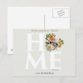 Wir sind nach Texas Postcard umgezogen Ankündigungspostkarte (Vorne/Hinten)