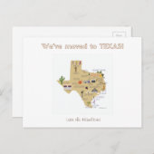 Wir sind nach Texas Postcard umgezogen Ankündigungspostkarte (Vorne/Hinten)