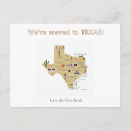 Wir sind nach Texas Postcard umgezogen Ankündigungspostkarte