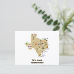 Wir sind nach Texas Postcard umgezogen Feiertagspostkarte