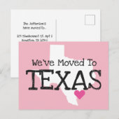 Wir sind nach Texas rosa Herz gezogen Postkarte (Vorne/Hinten)