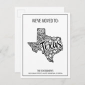 Wir sind nach Texas Staat Floral Mandala gezogen Ankündigungspostkarte (Vorne/Hinten)