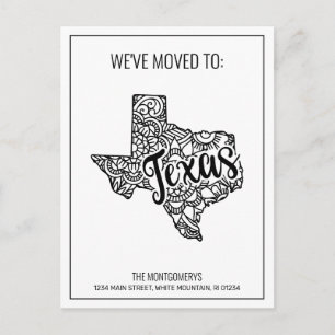 Wir sind nach Texas Staat Floral Mandala übergegan Ankündigungspostkarte