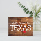 Wir sind nach Texas Wood Cut Red Heart übergegange Postkarte (Stehend Vorderseite)