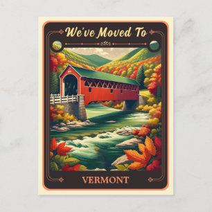Wir sind nach Vermont gezogen Vintage-Postkarte Postkarte