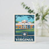 Wir sind nach Virginia gezogen Einladungspostkarte (Stehend Vorderseite)