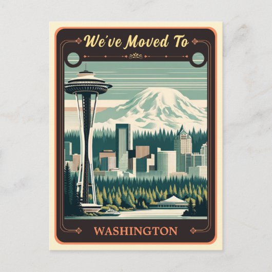 Wir sind nach Washington gezogen | Vintage Postkar Postkarte (Vorderseite)