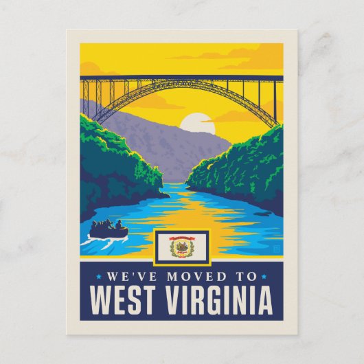 Wir sind nach West Virginia gezogen Einladungspostkarte (Vorderseite)