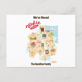 Wir sind nach Wylie Texas Postcard umgezogen Feiertagspostkarte