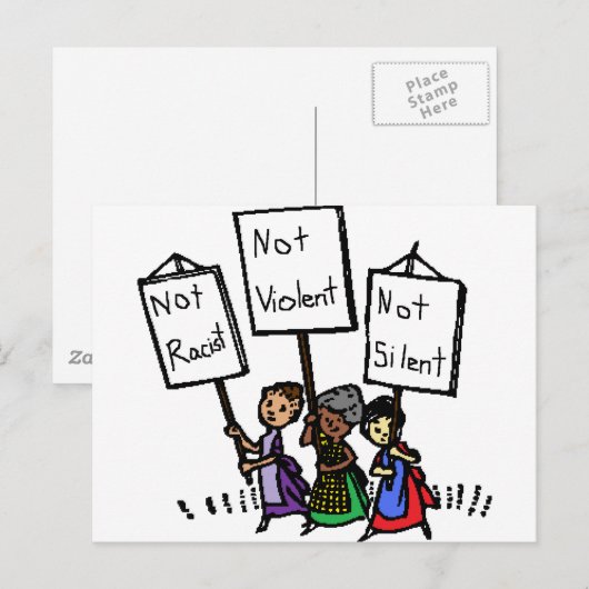 Wir sind nicht rassistisch, gewalttätig oder schwe postkarte (Vorne/Hinten)