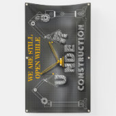 Wir sind noch während der Bauphase offen Banner (Vertikal)