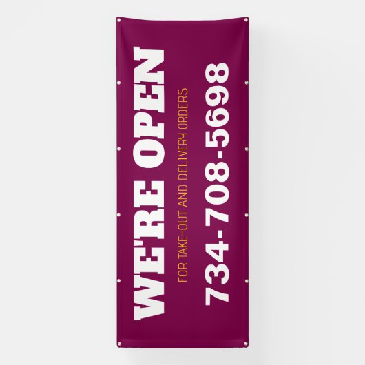 Wir sind offen Custom Restaurant Banner (Vertikal)